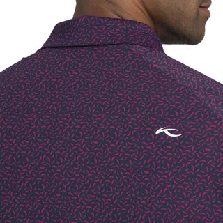 KJUS Golfer męskie polo, rhubarb/atlanta blue