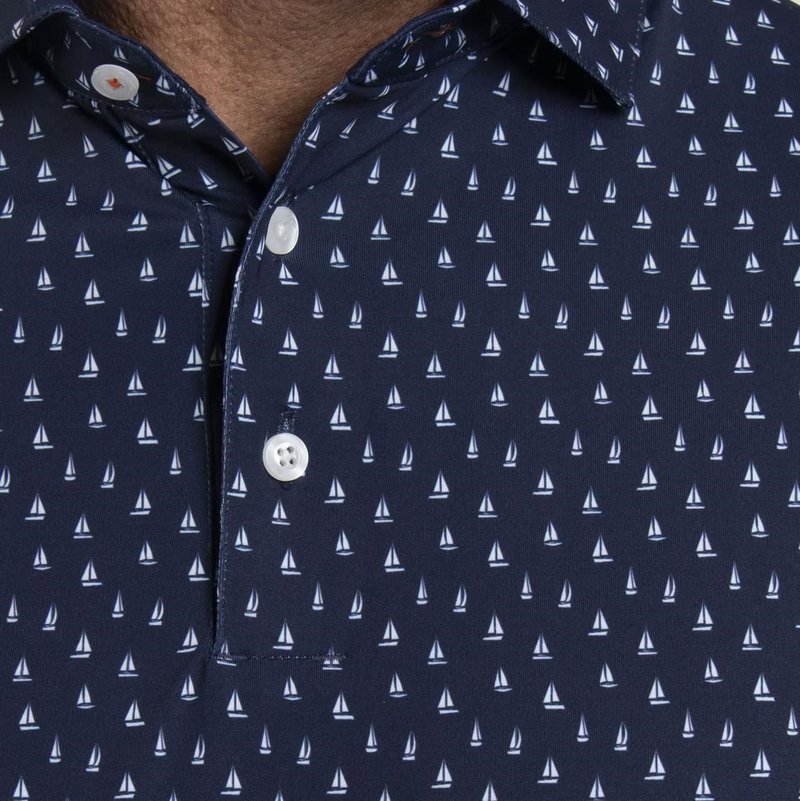 KJUS Golfer męskie polo, atlanta blue/white