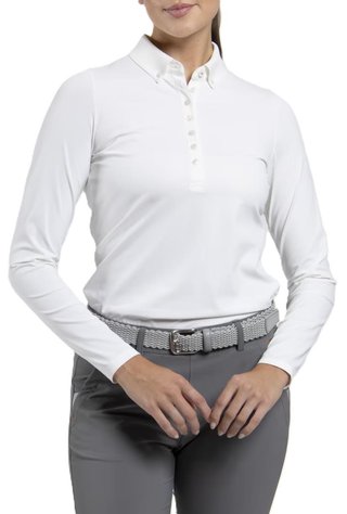 KJUS Catalina Cool damskie polo z długim rękawem, białe