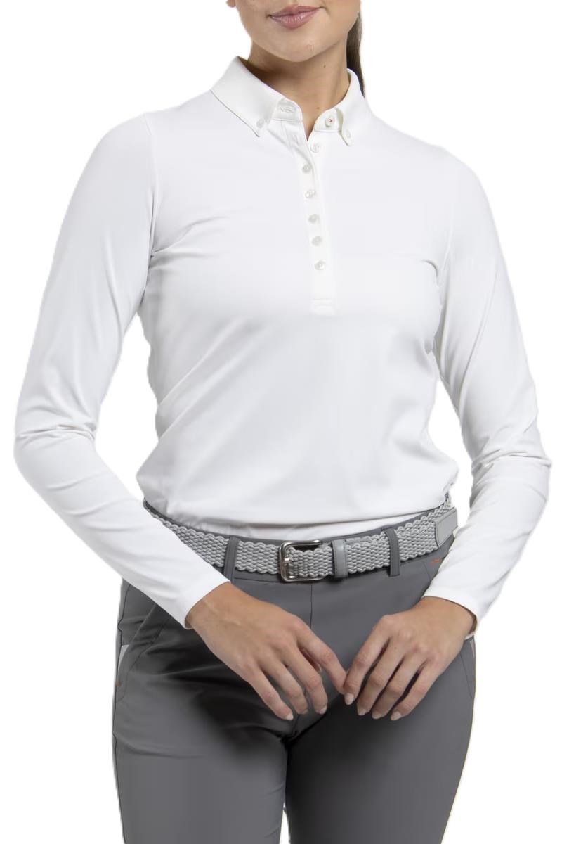 KJUS Catalina Cool damskie polo z długim rękawem, białe