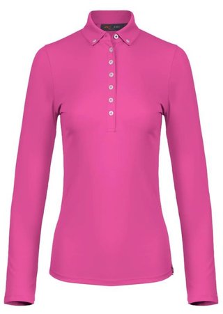 KJUS Catalina Cool damskie polo z długim rękawem, peony