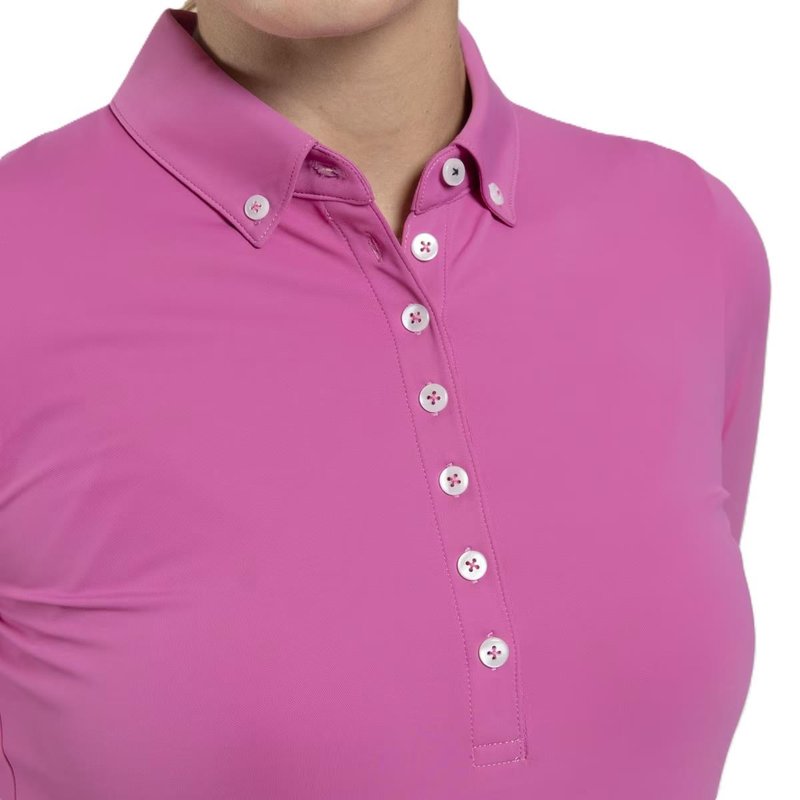 KJUS Catalina Cool damskie polo z długim rękawem, peony