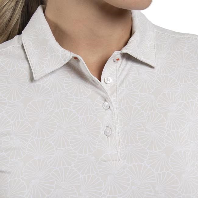 KJUS Enya Printed damskie polo, oyster/white