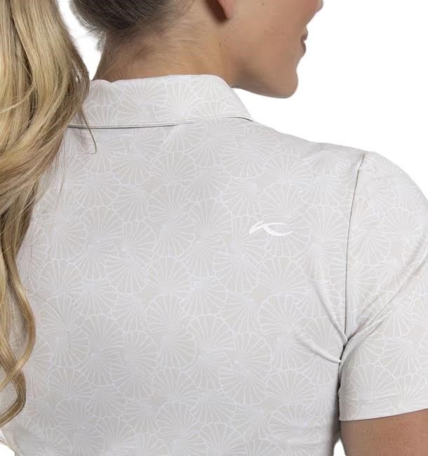 KJUS Enya Printed damskie polo, oyster/white