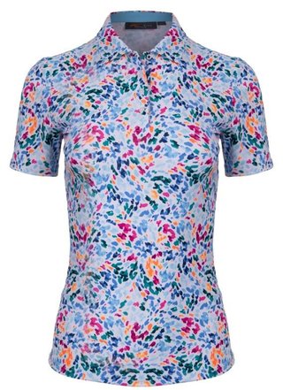 KJUS Enya Printed damskie polo, white/poolside