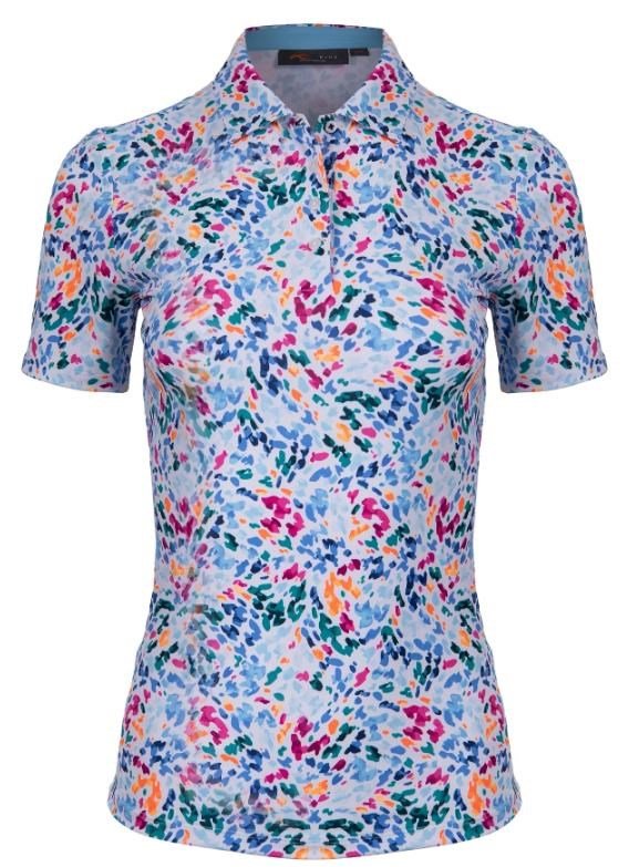 KJUS Enya Printed damskie polo, white/poolside
