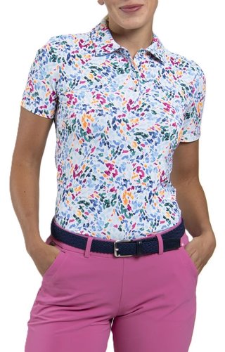 KJUS Enya Printed damskie polo, white/poolside