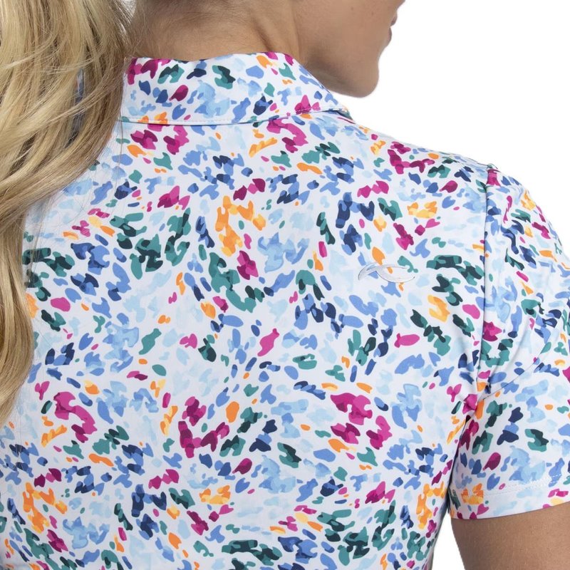 KJUS Enya Printed damskie polo, white/poolside