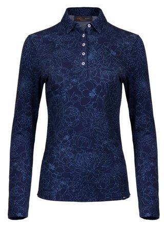 KJUS Hollow Pima Print damskie z długim rękawem, atlanta blue/atlanta blue