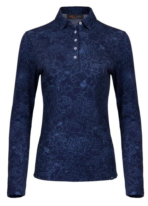 KJUS Hollow Pima Print damskie z długim rękawem, atlanta blue/atlanta blue