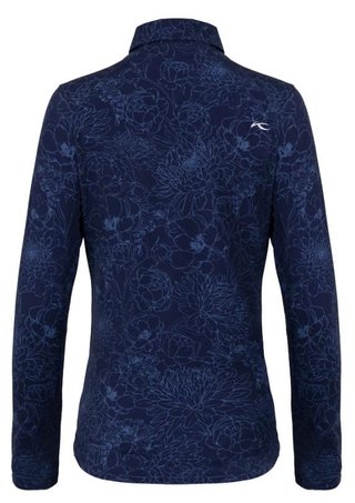 KJUS Hollow Pima Print damskie z długim rękawem, atlanta blue/atlanta blue