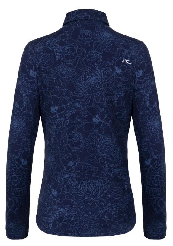 KJUS Hollow Pima Print damskie z długim rękawem, atlanta blue/atlanta blue