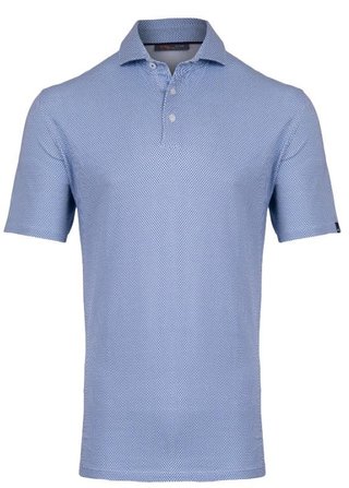 KJUS Hollow Pima Print męskie polo, white/catamaran