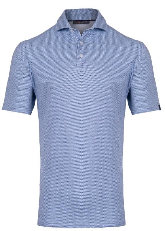 KJUS Hollow Pima Print męskie polo, white/catamaran