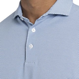 KJUS Hollow Pima Print męskie polo, white/catamaran