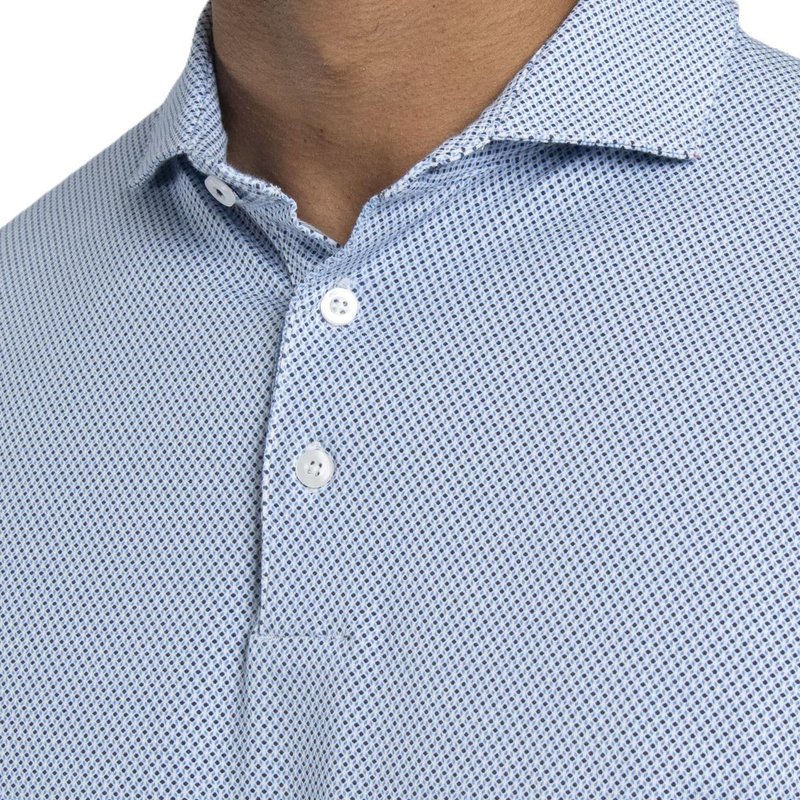 KJUS Hollow Pima Print męskie polo, white/catamaran