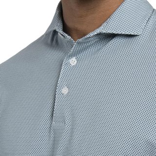 KJUS Hollow Pima Print męskie polo, riverbank/white
