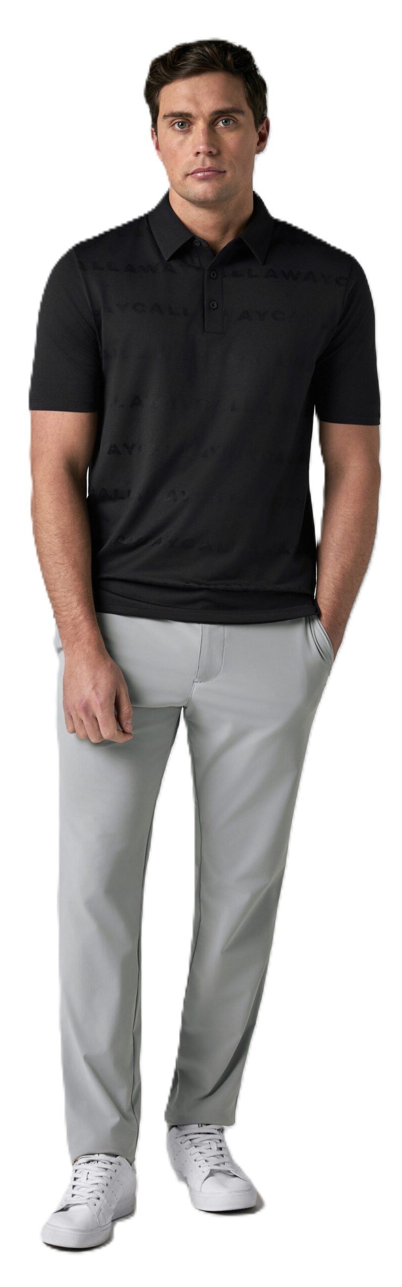 Callaway Mid Century Jacquard męskie polo, anthracite