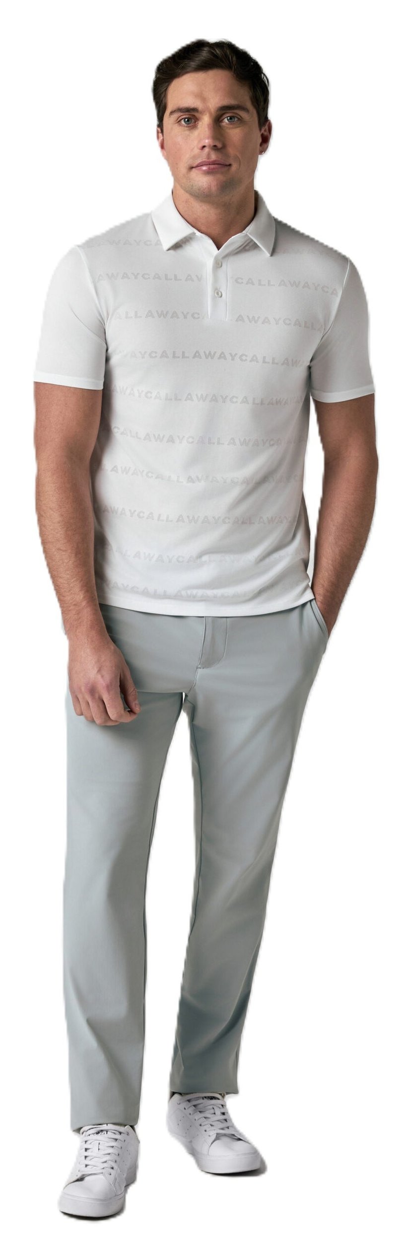 Callaway Mid Century Jacquard męskie polo, białe