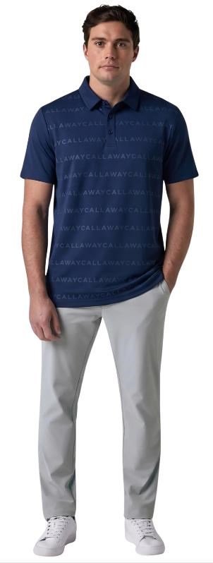Callaway Mid Century Jacquard męskie polo, granatowe