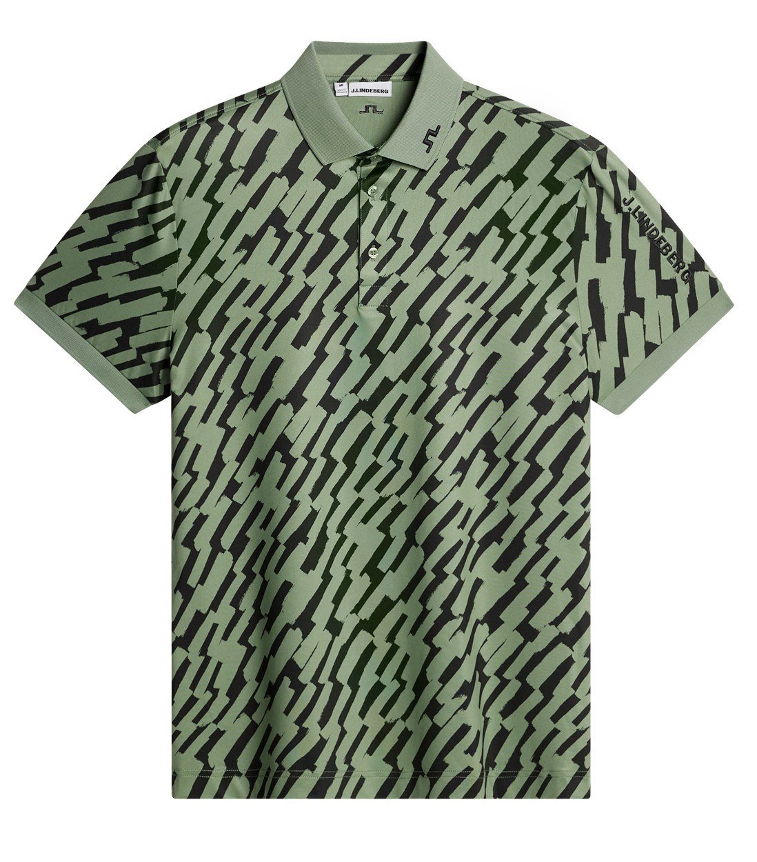 J.Lindeberg Tour Tech Print męskie polo, oak green