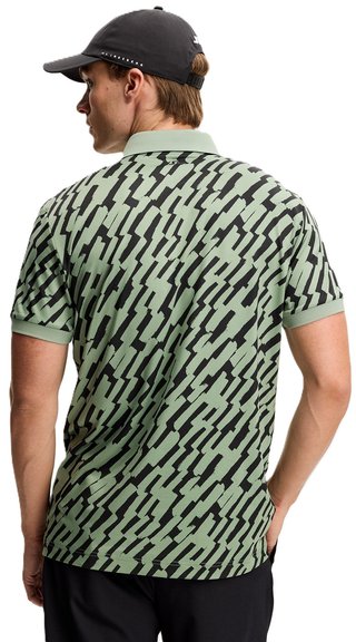 J.Lindeberg Tour Tech Print męskie polo, oak green