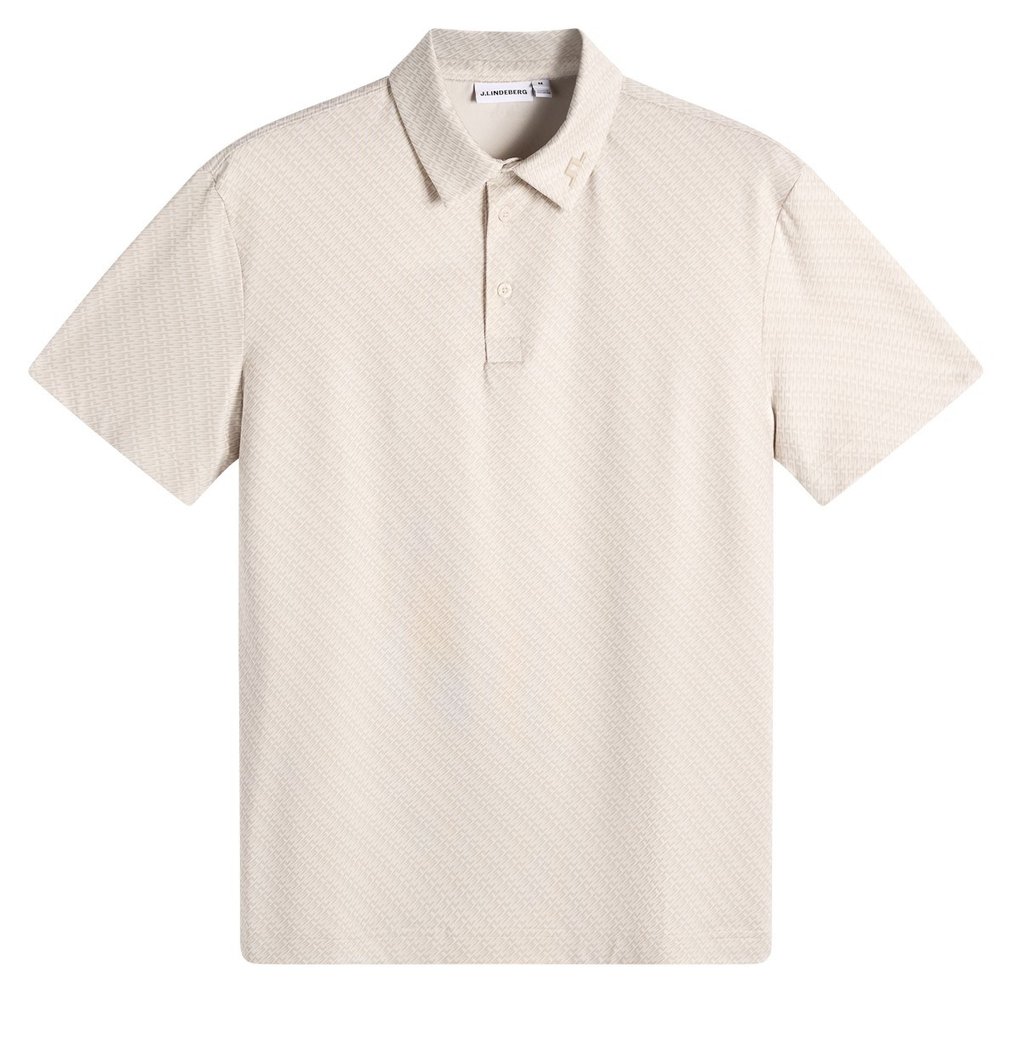 J.Lindeberg Tod Print męskie polo, flight bridge moonbeam