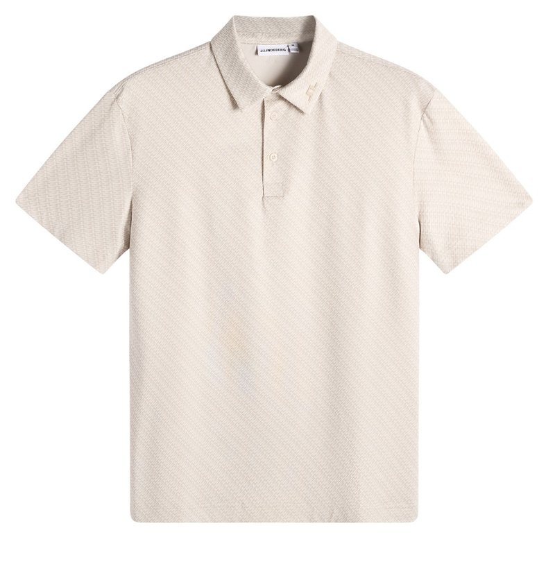 J.Lindeberg Tod Print męskie polo, flight bridge moonbeam