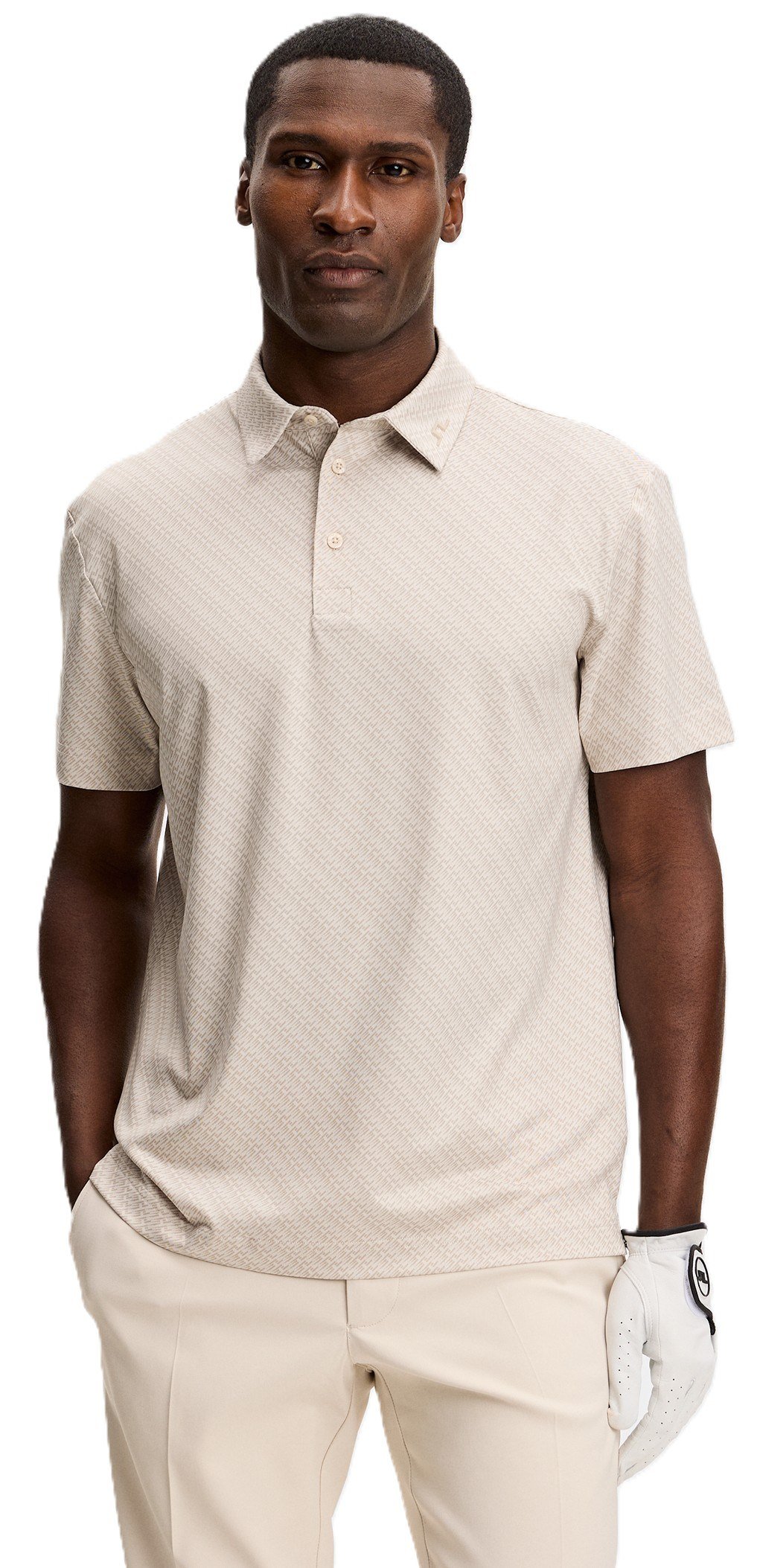 J.Lindeberg Tod Print męskie polo, flight bridge moonbeam