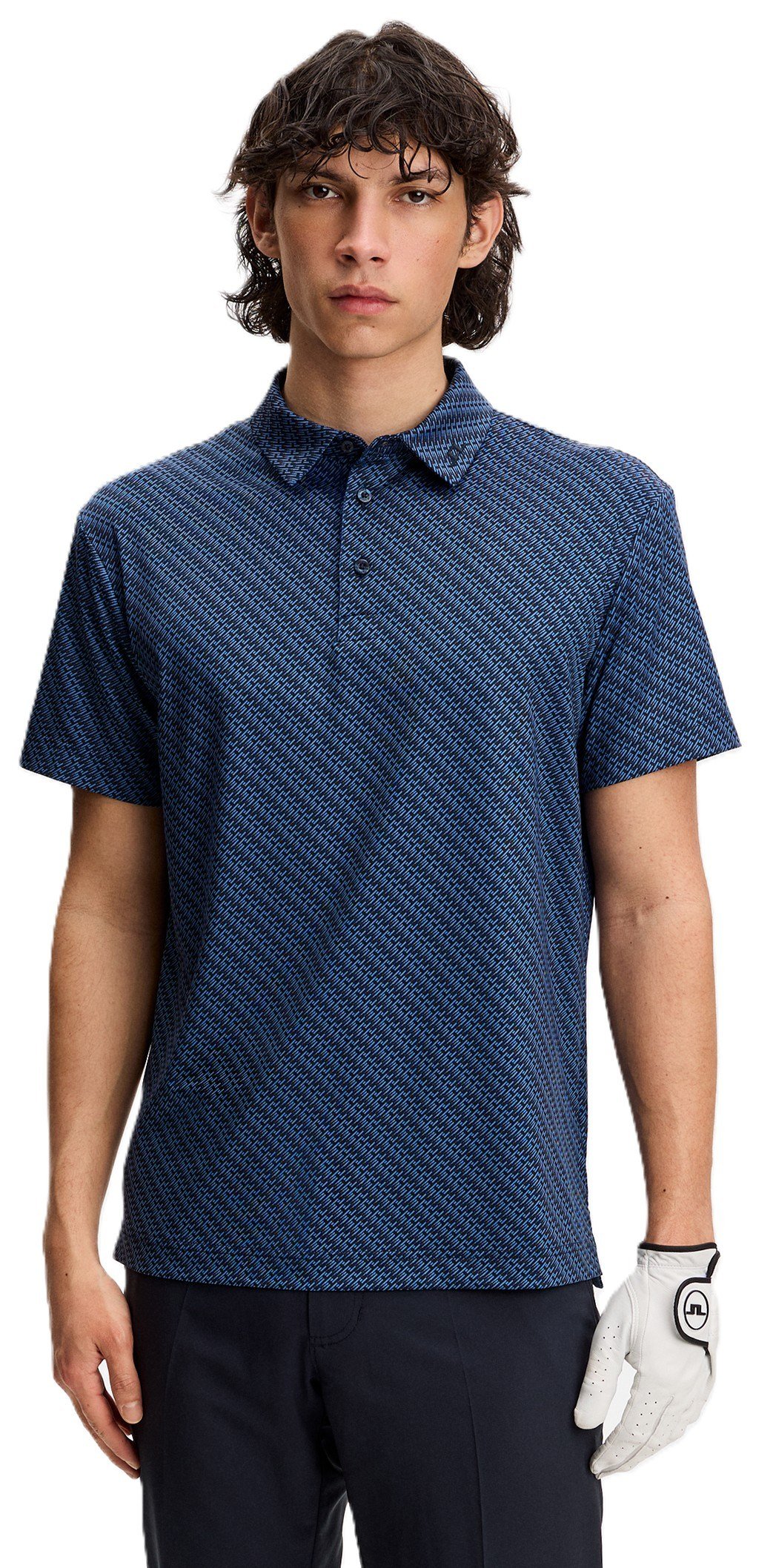 J.Lindeberg Tod Print męskie polo, flight bridge navy fed