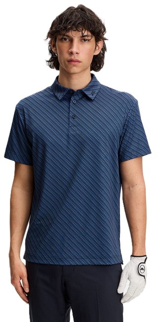 J.Lindeberg Tod Print męskie polo, flight bridge navy fed