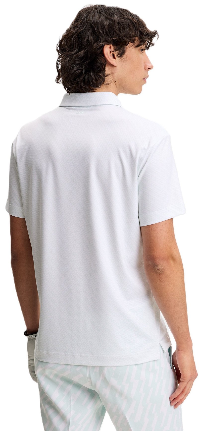 J.Lindeberg Tod Print męskie polo, flight bridge white sky
