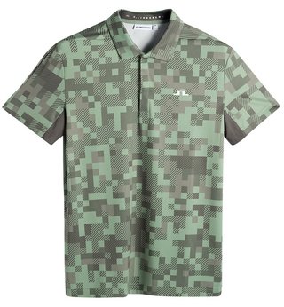 J.Lindeberg Dario Tour Print męskie polo, tour 26 tonal green