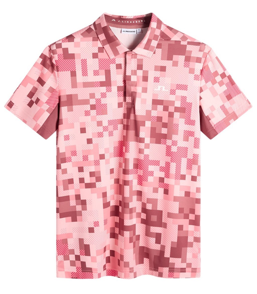 J.Lindeberg Dario Tour Print męskie polo, tour 26 pink