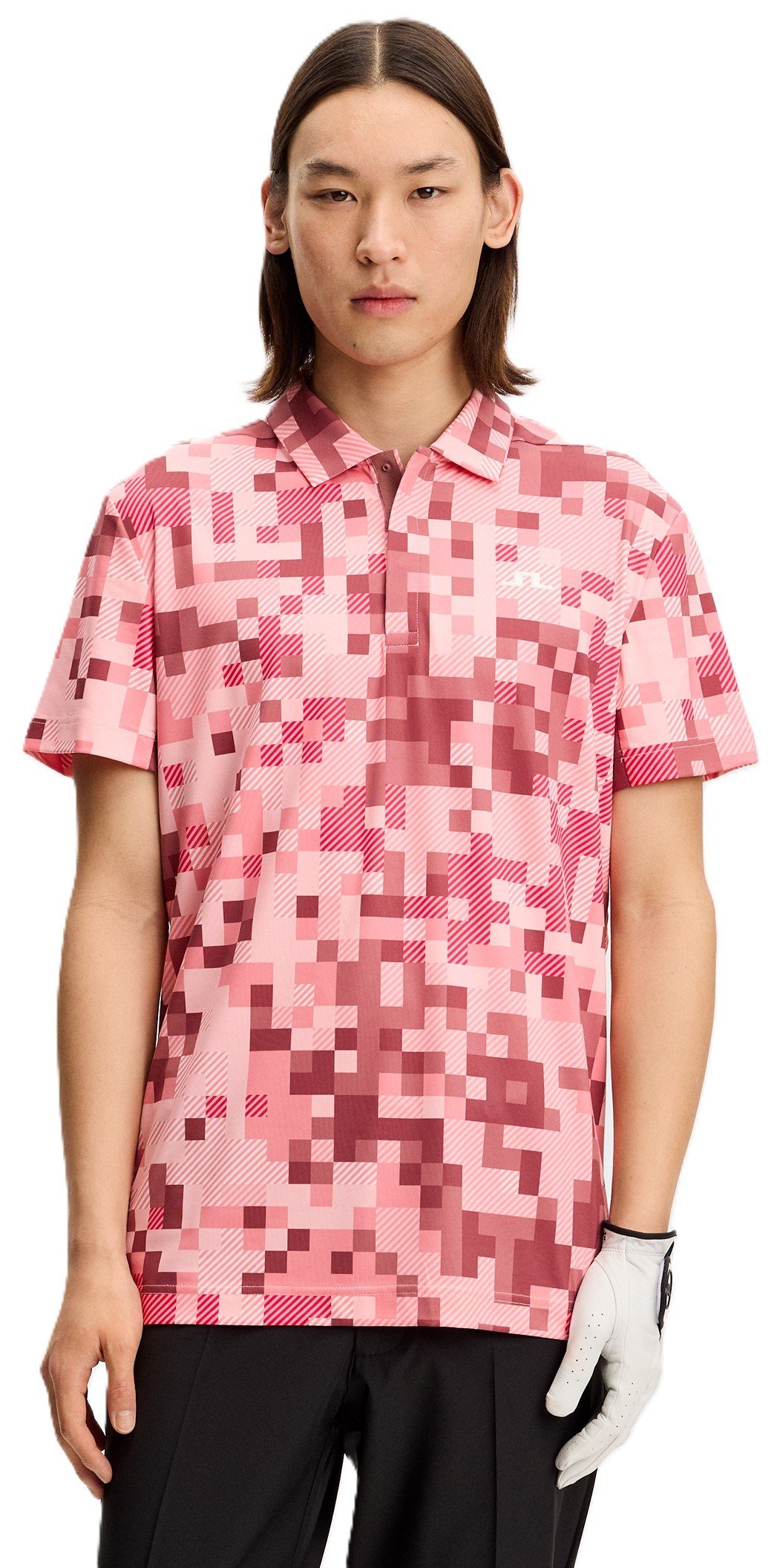 J.Lindeberg Dario Tour Print męskie polo, tour 26 pink