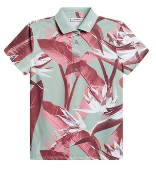 J.Lindeberg Tour Tech Print damskie polo, paradise jadeite