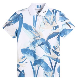 J.Lindeberg Tour Tech Print damskie polo, paradise skylight