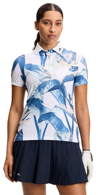 J.Lindeberg Tour Tech Print damskie polo, paradise skylight