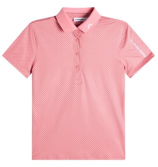 J.Lindeberg Tour Tech Print damskie polo, bridge stack rose