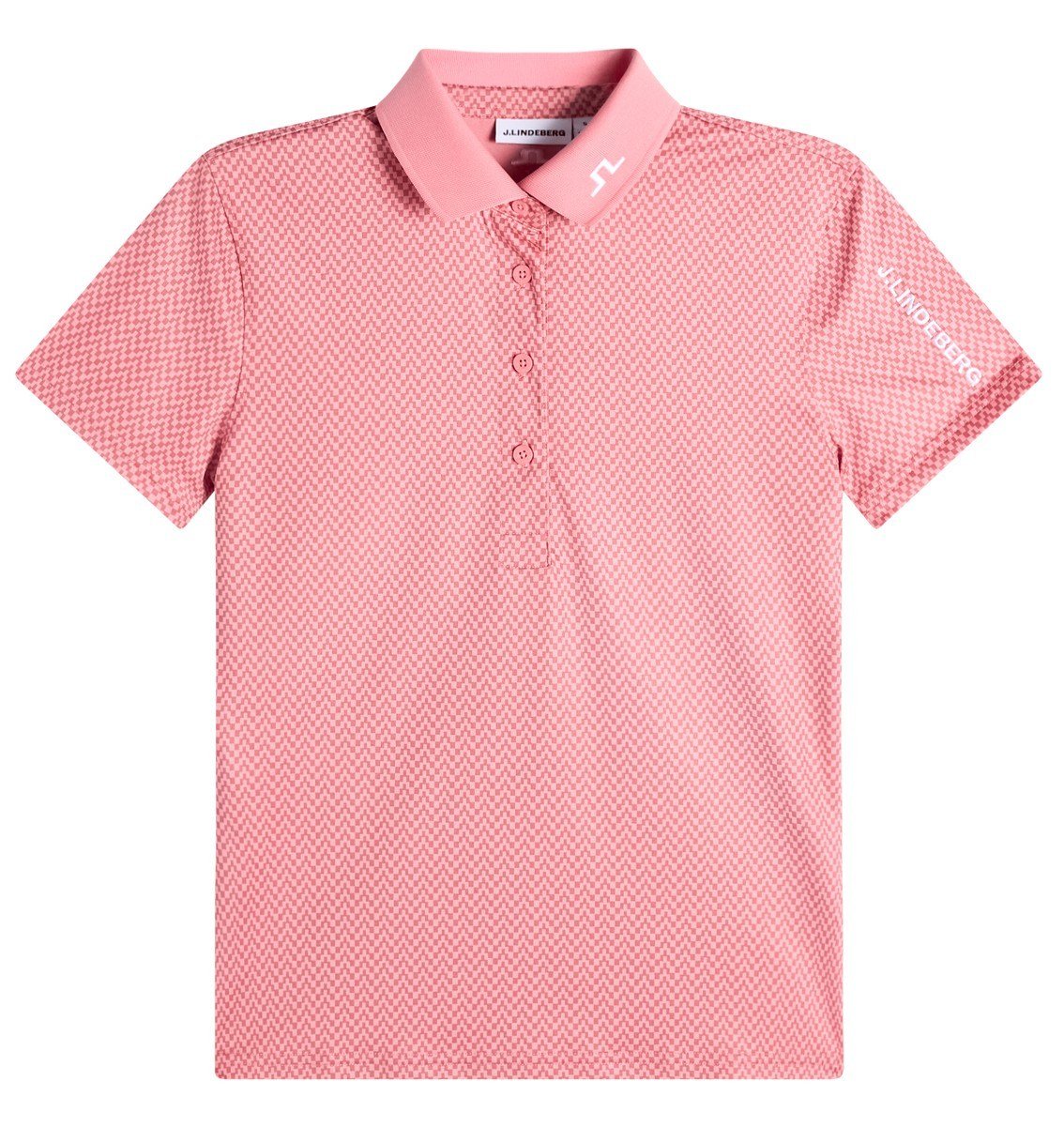 J.Lindeberg Tour Tech Print damskie polo, bridge stack rose