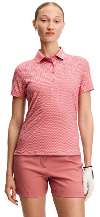 J.Lindeberg Tour Tech Print damskie polo, bridge stack rose