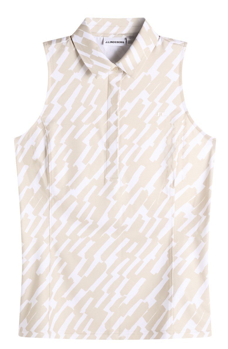 J.Lindeberg Dena Print damskie polo, oak island fossil