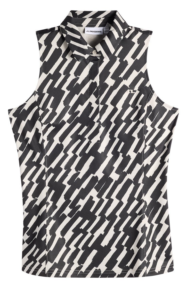 J.Lindeberg Dena Print damskie polo, oak moonbeam
