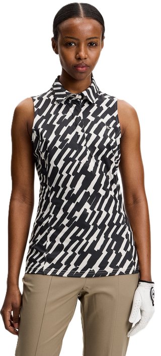 J.Lindeberg Dena Print damskie polo, oak moonbeam