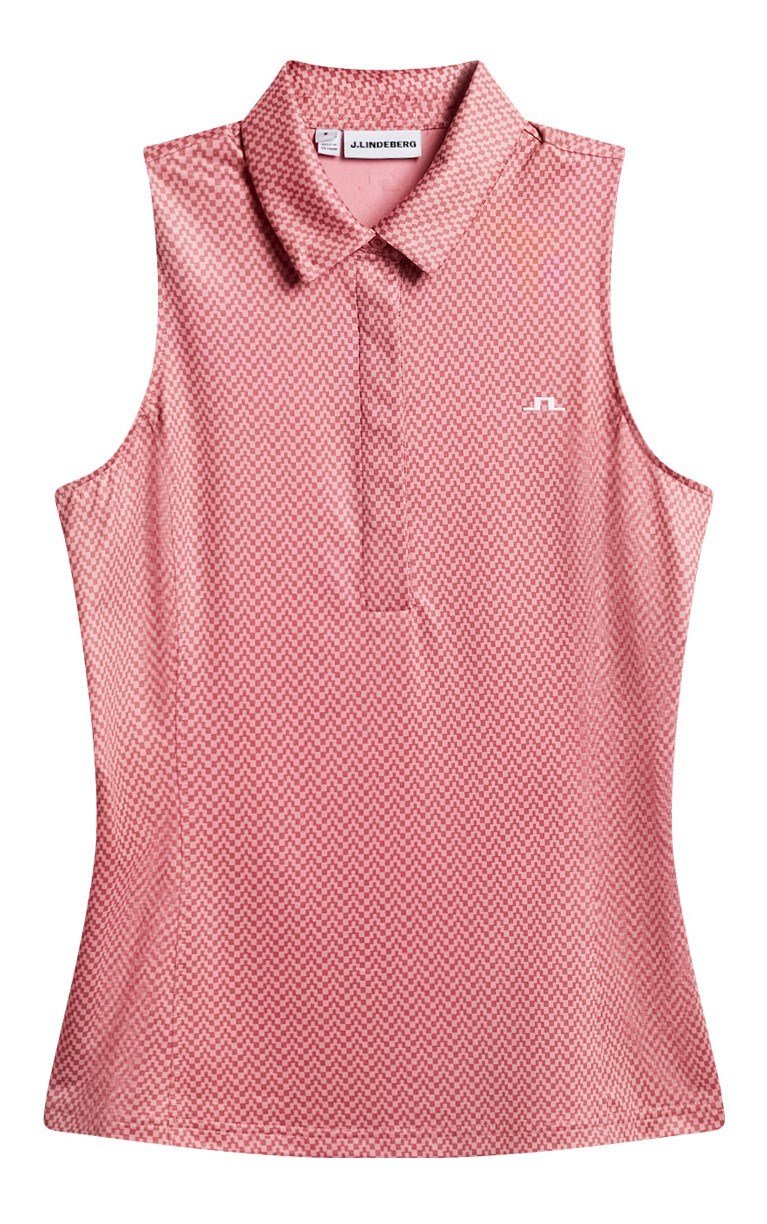 J.Lindeberg Dena Print damskie polo, bridge stack rose