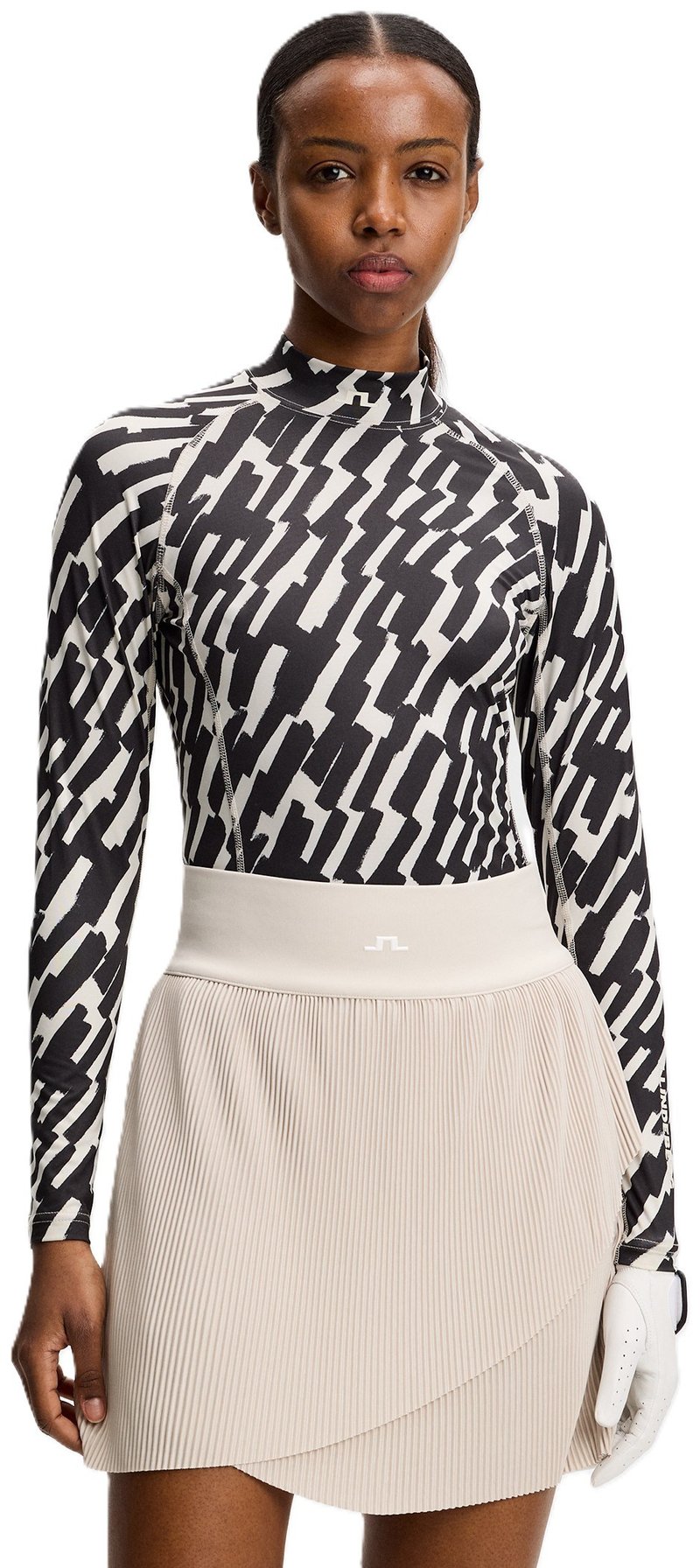 J.Lindeberg Ella Print Soft Compression top damski, oak moonbeam