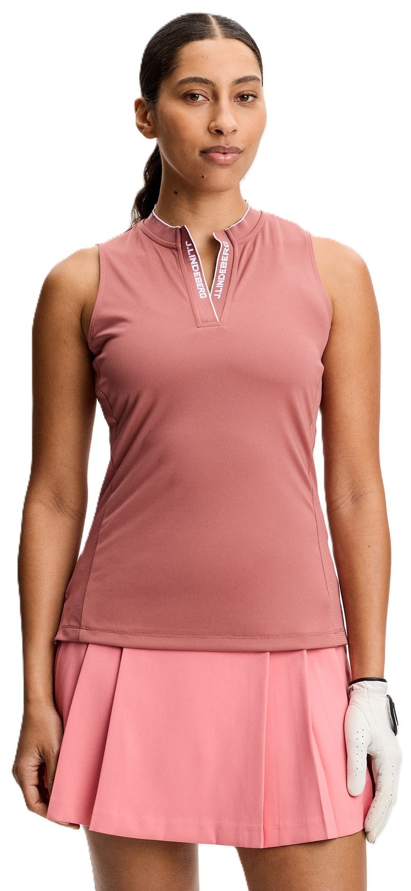 J.Lindeberg Leya Sleeveless damskie polo, withered rose