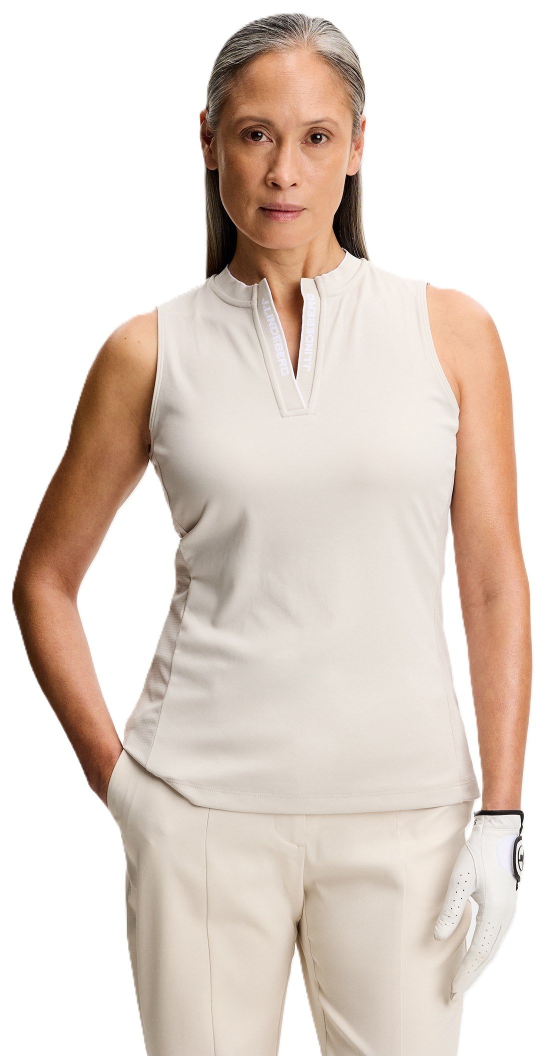 J.Lindeberg Leya Sleeveless damskie polo, moonbeam