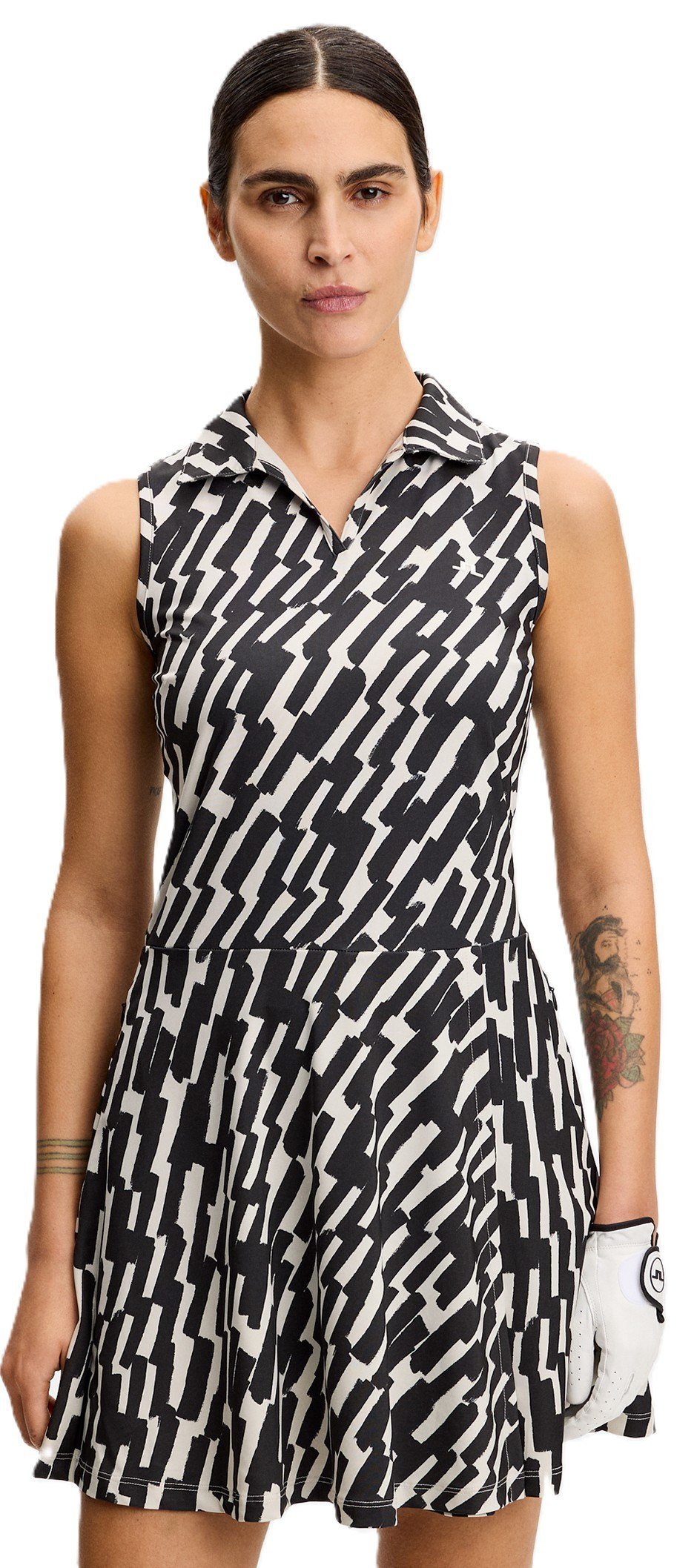 J.Lindeberg Dana Printed sukienka golfowa, oak moonbeam