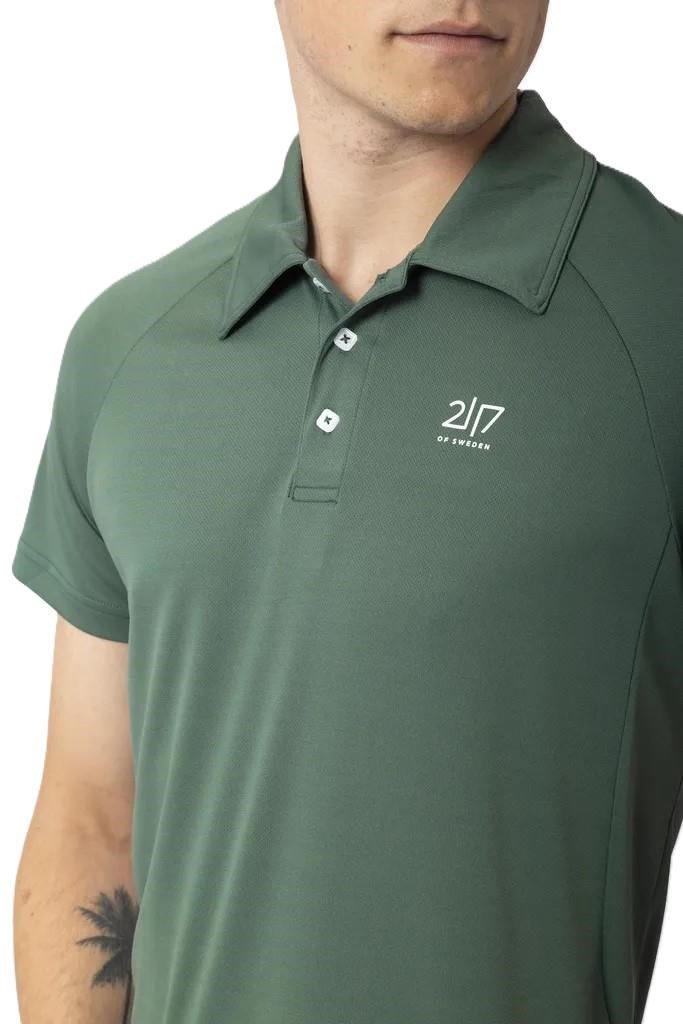 2117 of Sweden Fröseke Technical Pique męskie polo, forest green